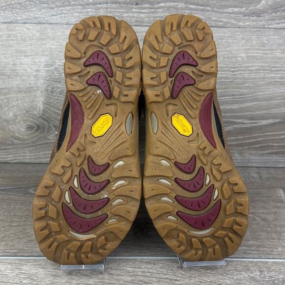 Ahnu Montara Luxe WP Women’s Sz 6.5 Brown Leather Vibram Trail Hiking Boots - Picture 7 of 11